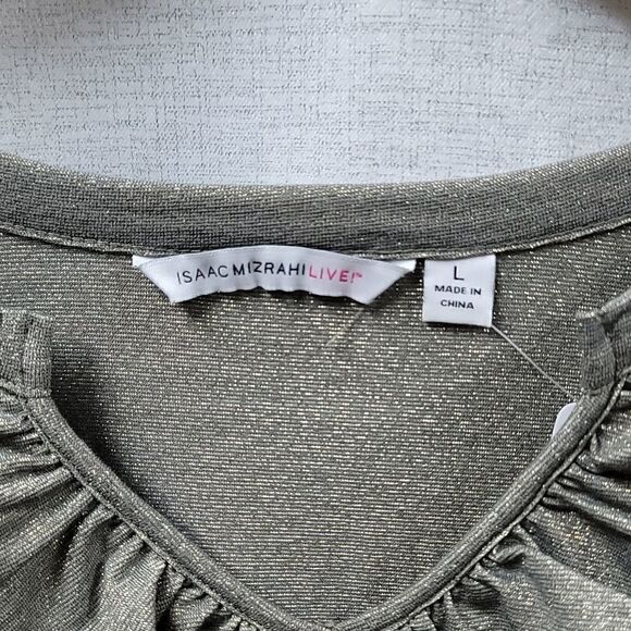 Beautiful Silver Isaac Mizrahi Blouse! - Picture 2 of 6